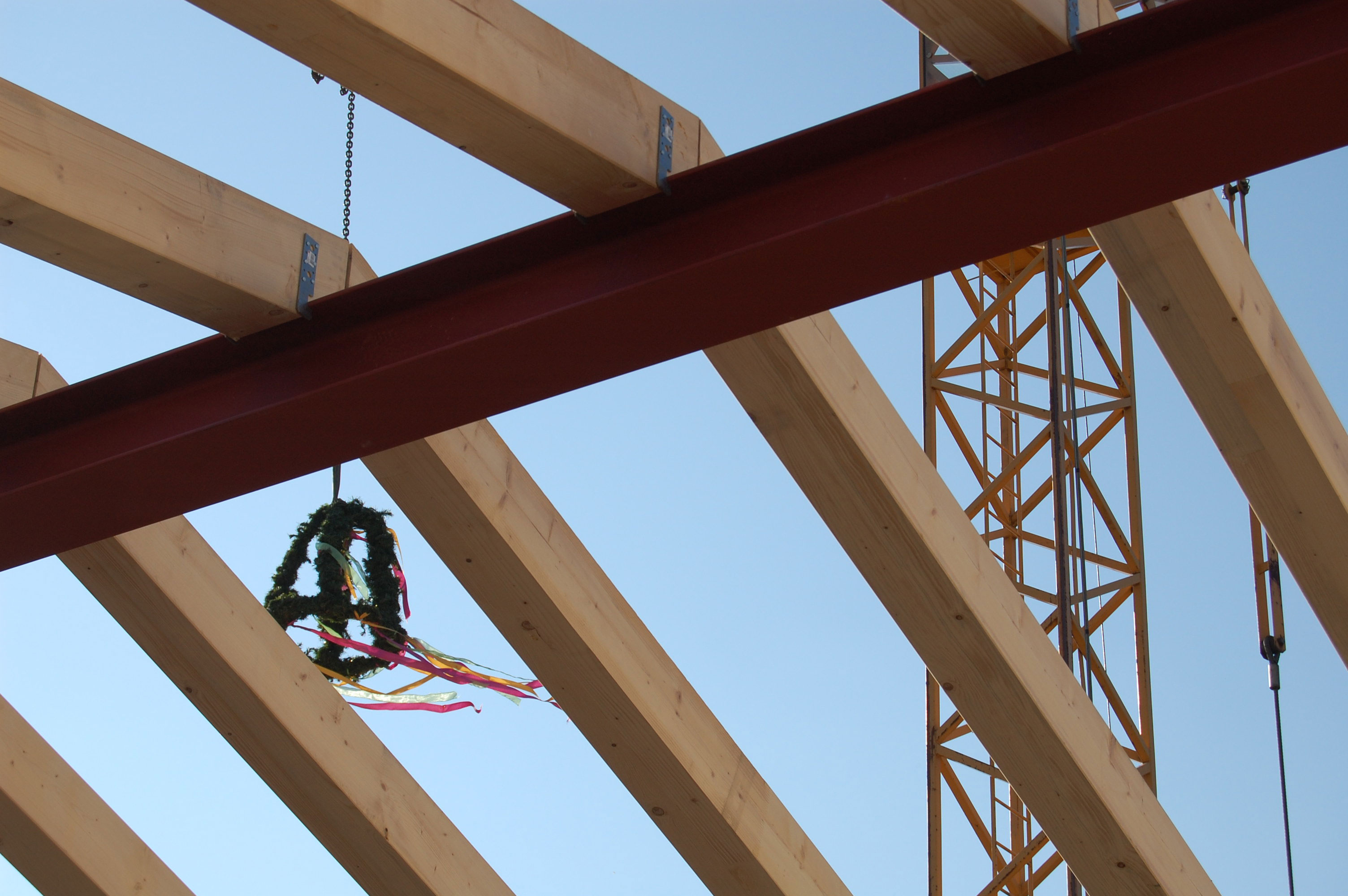 MBR Architekten Dachstuhl beim Richtfest